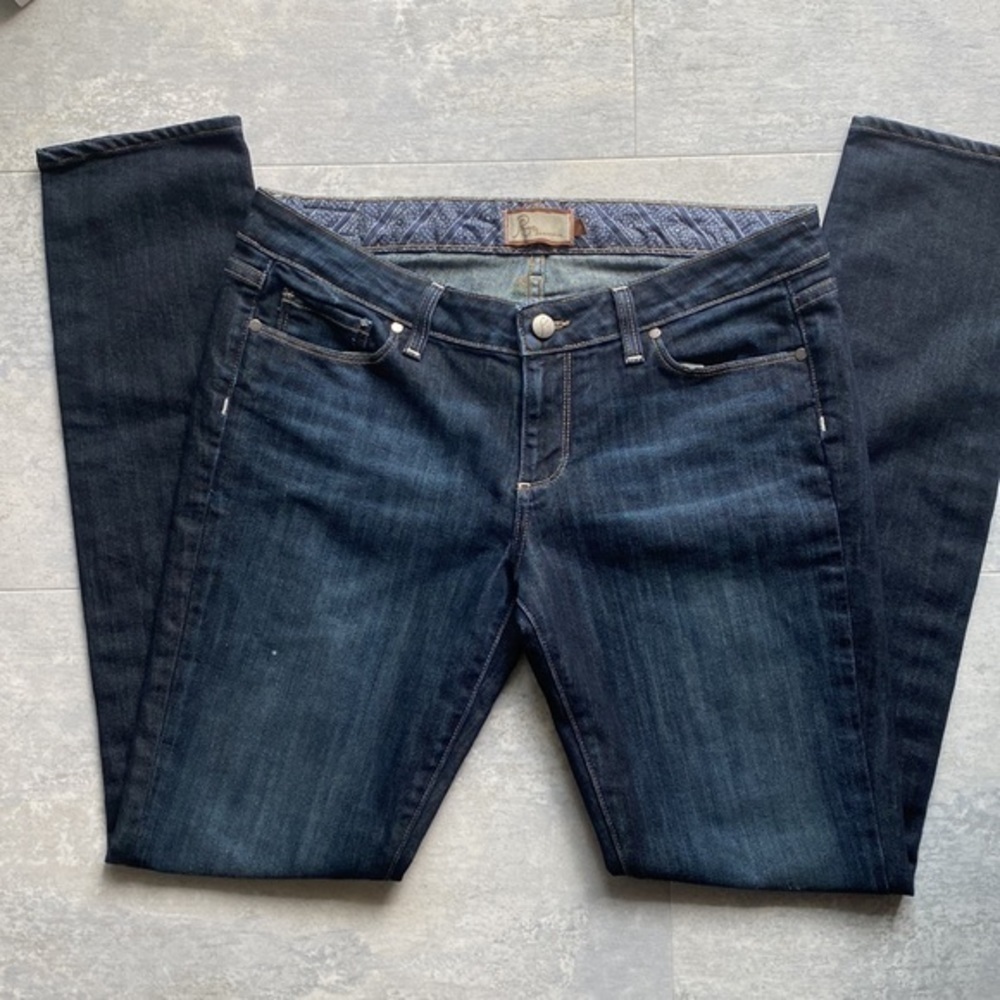Paige Low Rise Straight Leg Blue Jeans Size 31 - 12 Regular